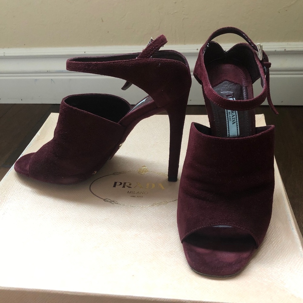 Prada maroon/purple-ish heels